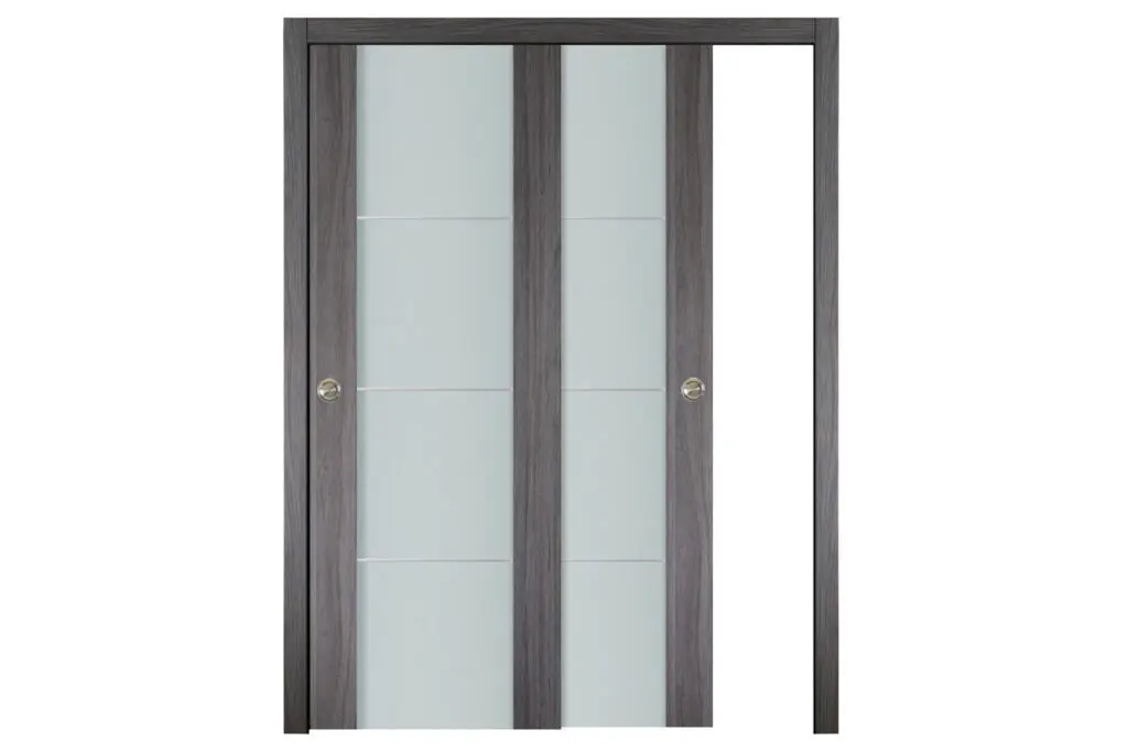 Nova Italia Vetro 3H Swiss Elm Laminate Interior Door - Bypass Door