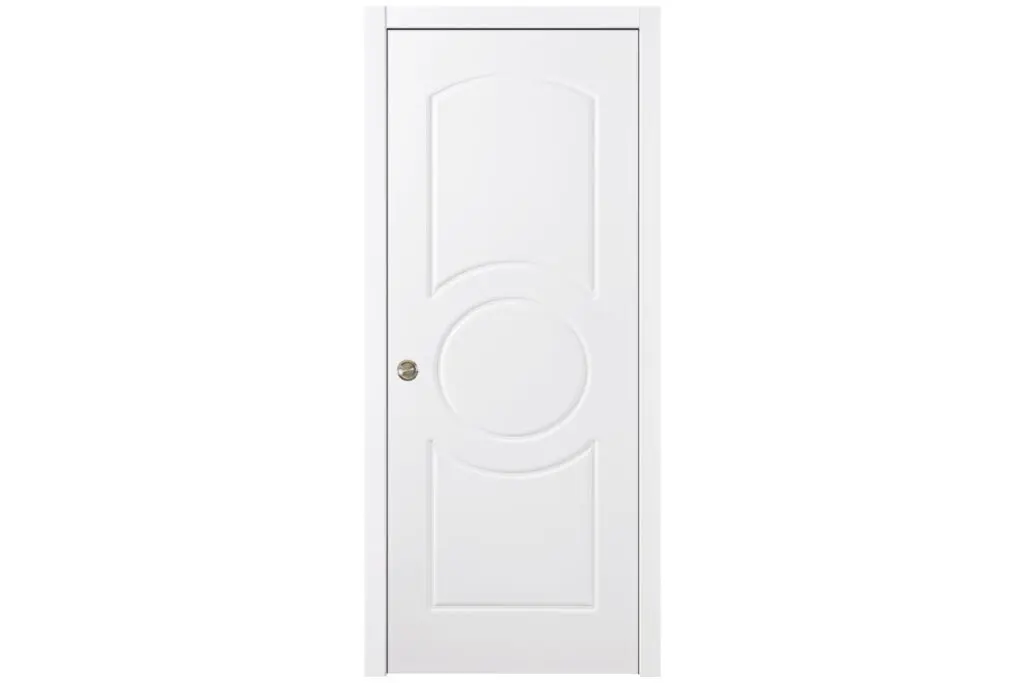 Nova Ovalo Soft White Laminated Traditional interior Door - Single Pocket