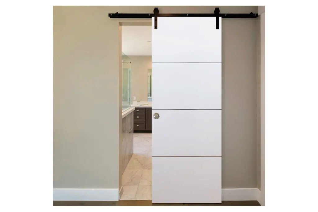 Nova HG-008 White Drawing Laminated Modern Interior Door - Barn Door