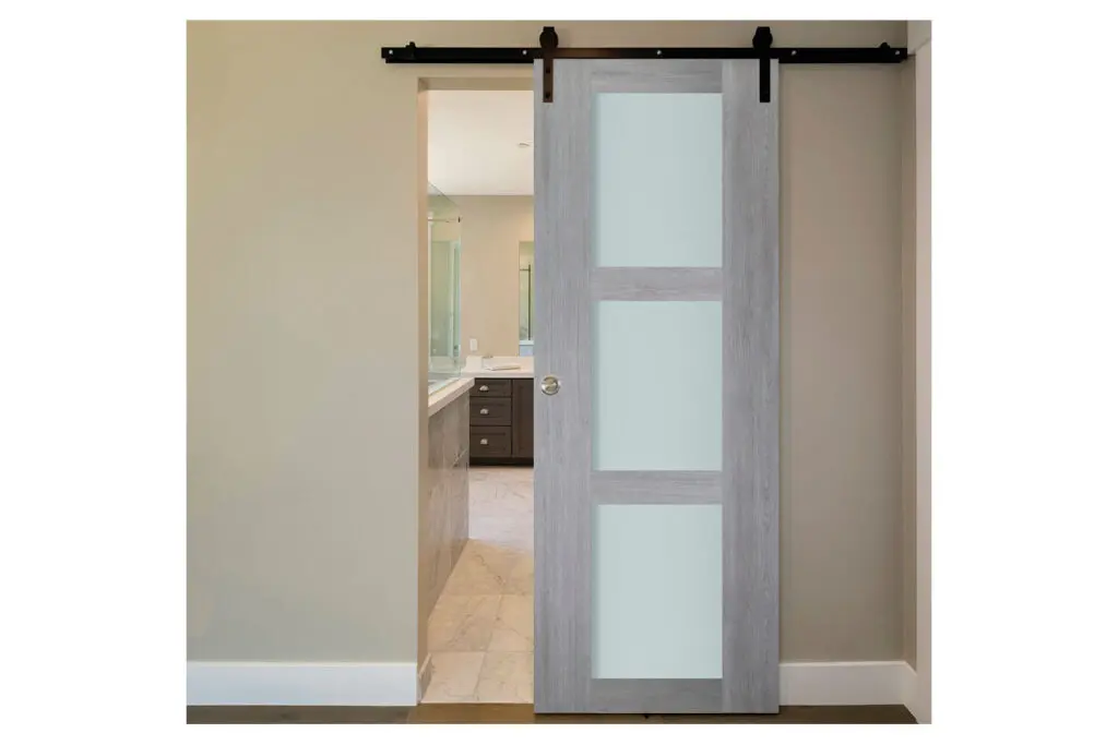 Nova Italia Vetro 3 Lite Light Grey Laminate Interior Door - Barn Door