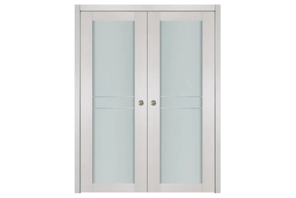Nova 1 Lite 2HC White Wenge Wood Laminated Modern Interior Door - Double Pocket