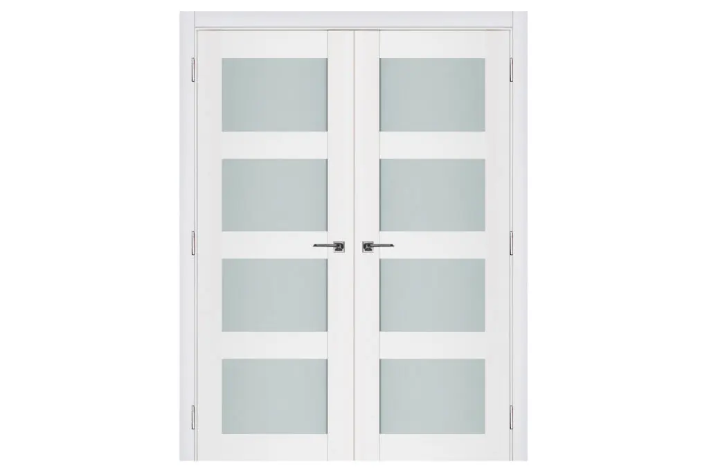Nova Triplex 010 Soft White Laminated Modern Interior Door - Double Door