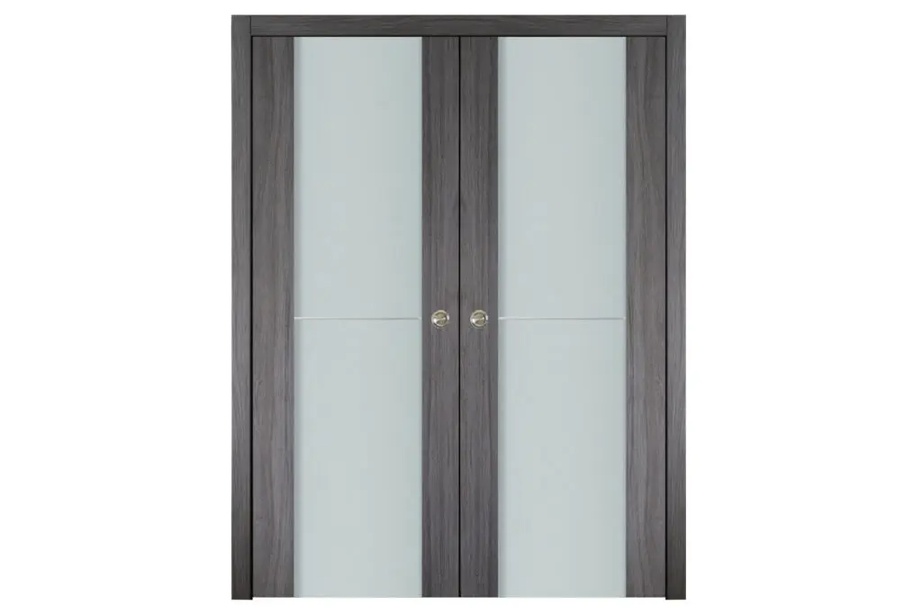 Nova Italia Vetro 1H Swiss Elm Laminate Interior Door - Double Pocket