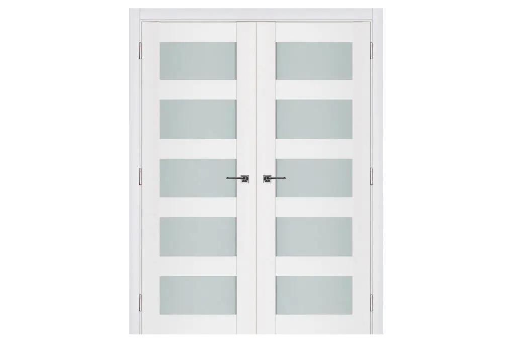 Nova Triplex 022 Soft White Laminated Modern Interior Door - Double Door