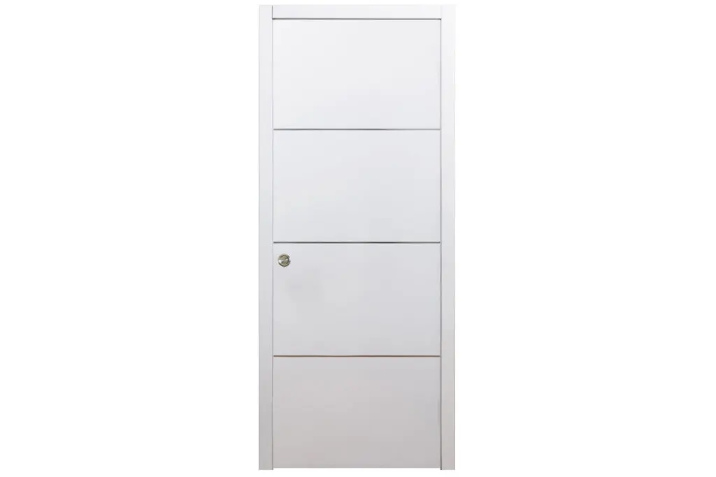 Nova HG-008 White Drawing Laminated Modern Interior Door - Single Pocket