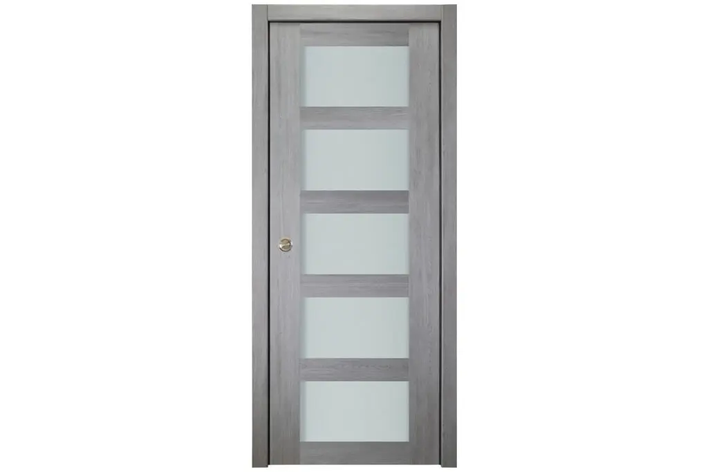 Nova Italia Vetro 5 Lite Light Grey Laminate Interior Door - Single Pocket