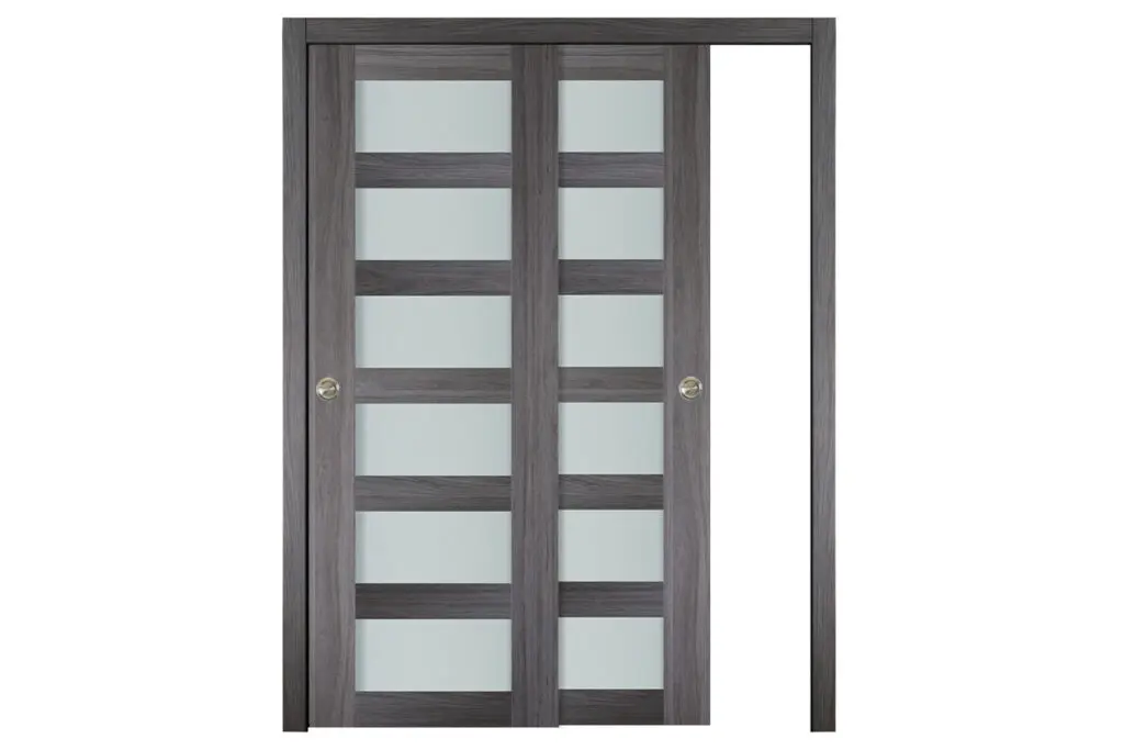 Nova Italia Vetro 6 Lite Swiss Elm Laminate Interior Door - Bypass Door