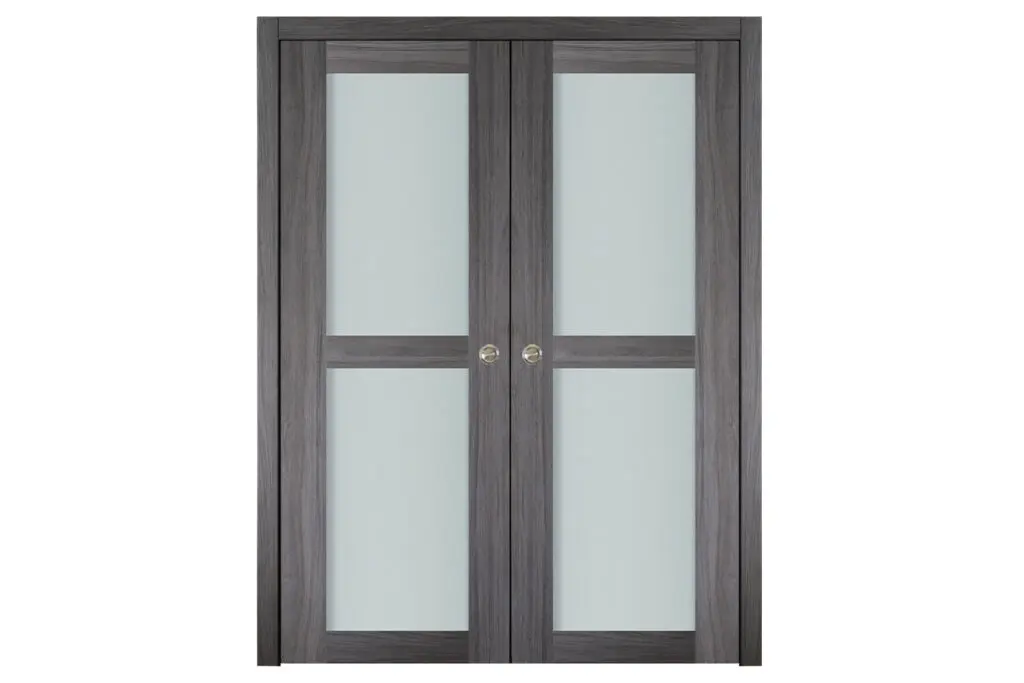 Nova Italia Vetro 2 Lite Swiss Elm Laminate Interior Door - Double Pocket