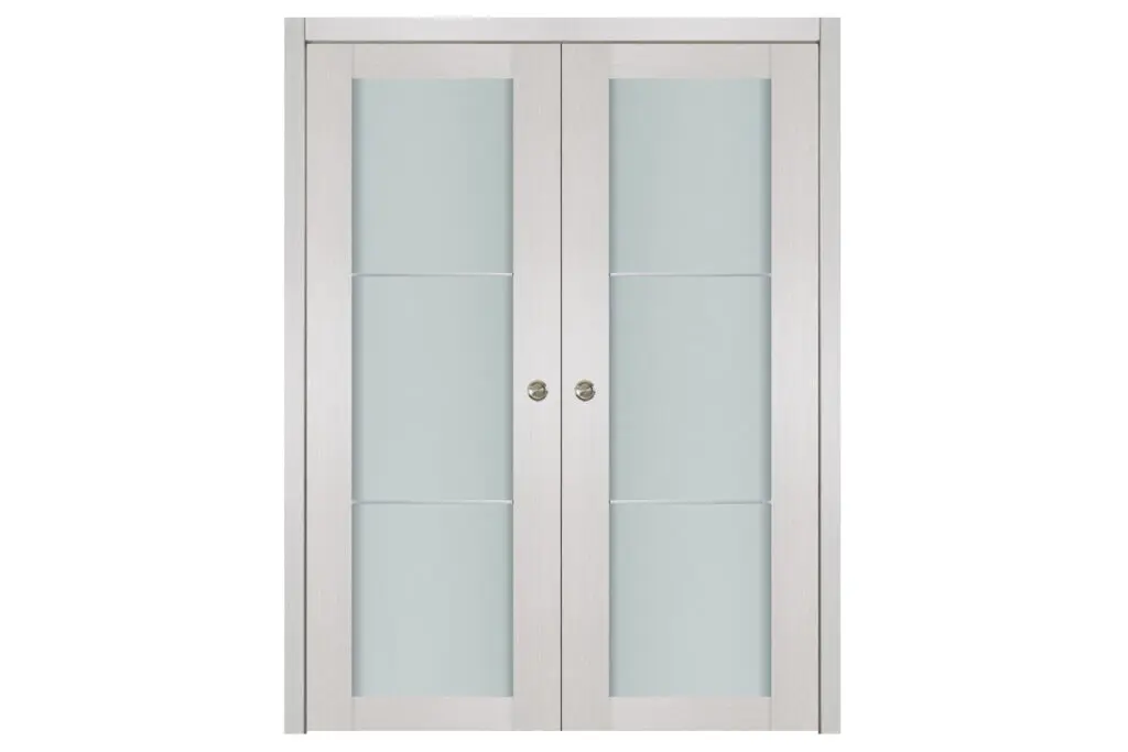 Nova 1 Lite 2H White Wenge Wood Laminated Modern Interior Door - Double Pocket