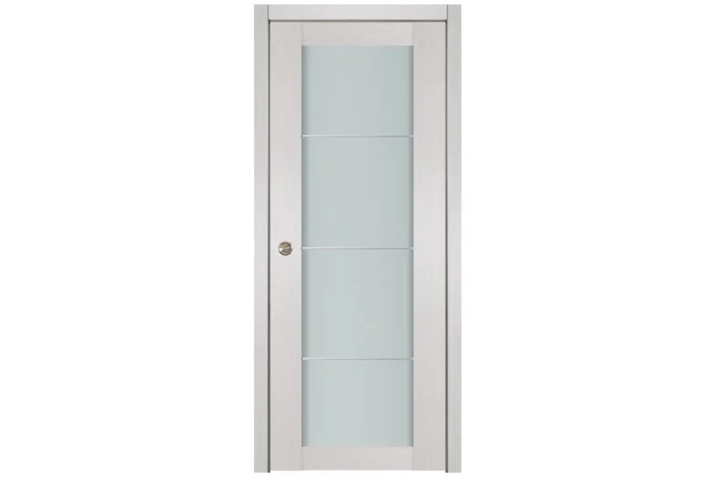 Nova 1 Lite 3H White Wenge Wood Laminated Modern Interior Door - Single Pocket