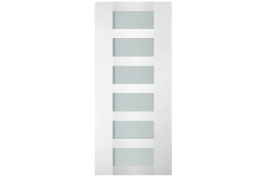 Nova Italia Vetro 6 Lite Alaskan White Laminate Interior Door - Slab