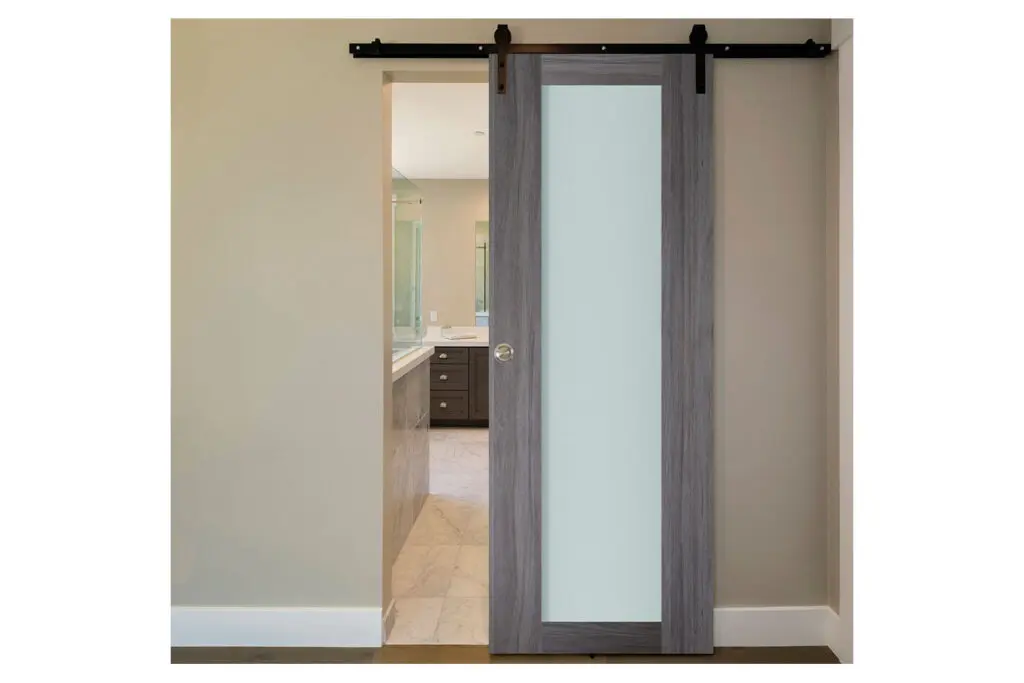 Nova Italia Vetro 1 Lite Swiss Elm Laminate Interior Door - Barn Door