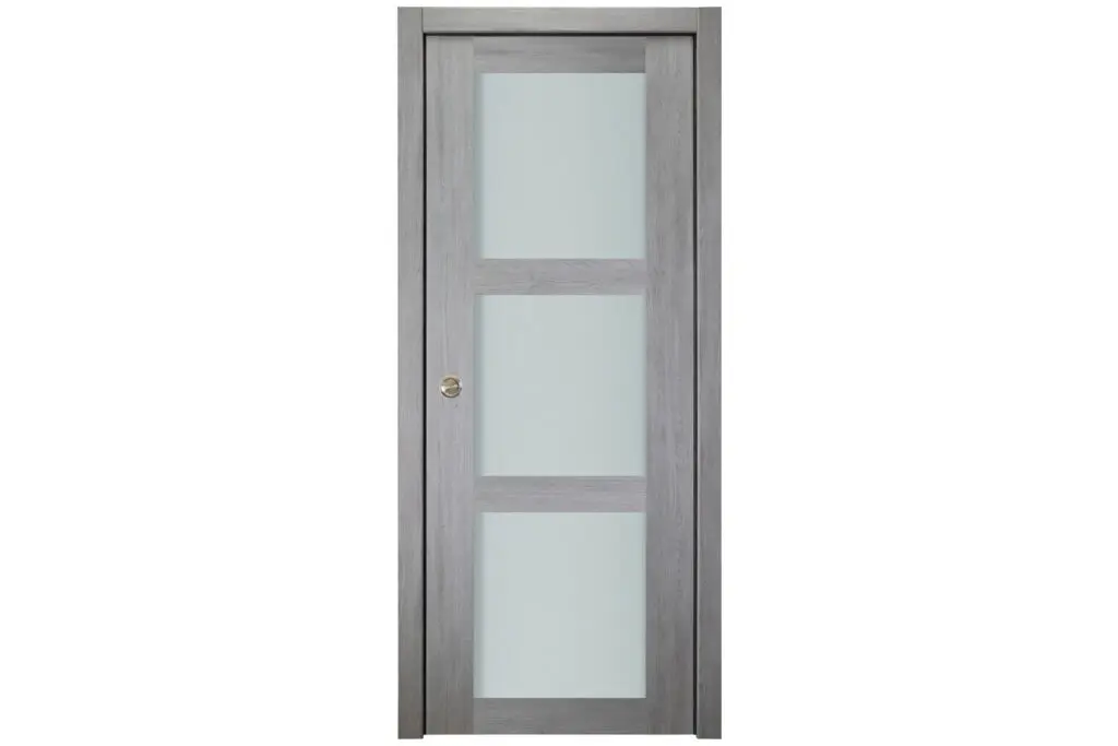 Nova Italia Vetro 3 Lite Light Grey Laminate Interior Door - Single Pocket
