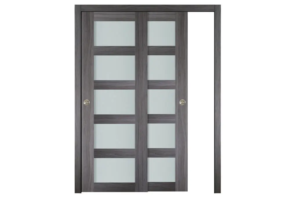 Nova Italia Vetro 5 Lite Swiss Elm Laminate Interior Door - Bypass Door