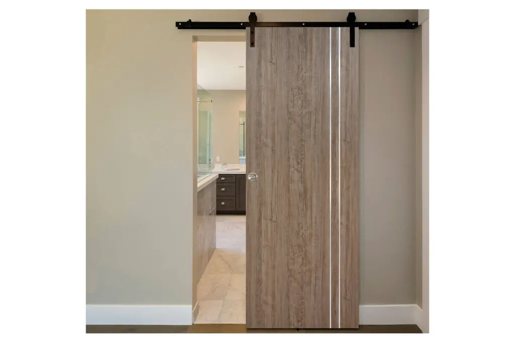 Nova HG-002VR Dark Aloe Wood Laminated Modern Interior Door - Barn Door
