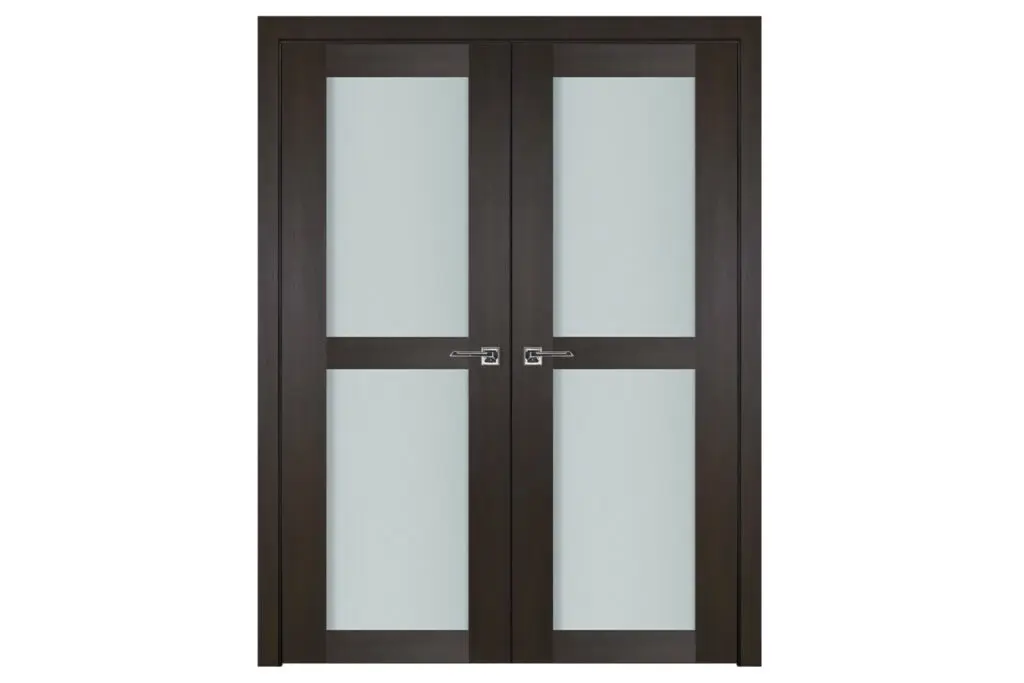 Nova Italia Vetro 2 Lite Premium Wenge Laminate Interior Door - Double Door