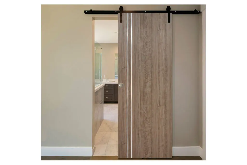 Nova HG-002V Dark Aloe Wood Laminated Modern Interior Door - Barn Door