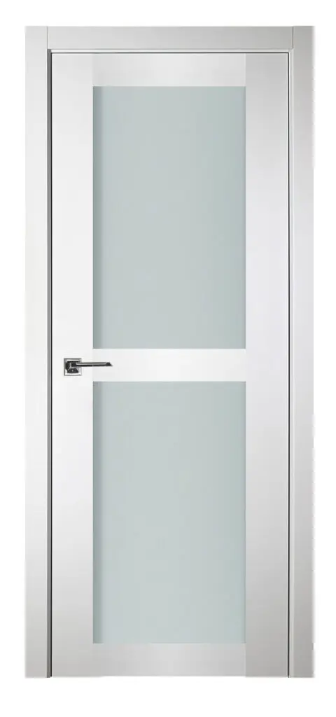 Nova Italia Vetro 2 Lite Alaskan White Laminate Interior Door