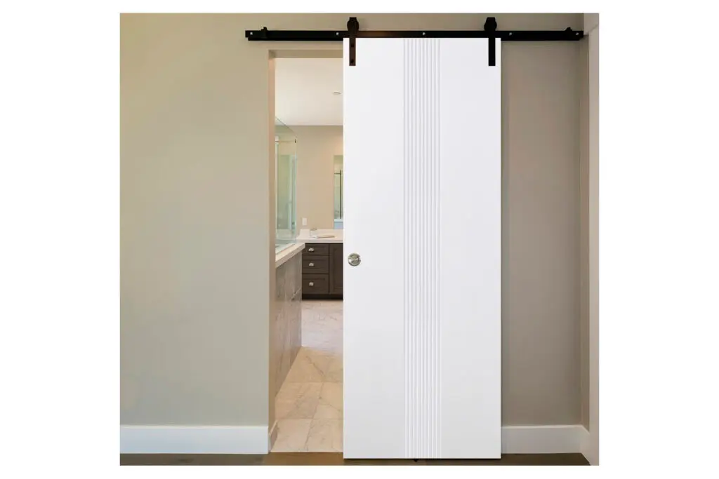 Nova M-34 Soft White Laminated Modern Interior Door - Barn Door