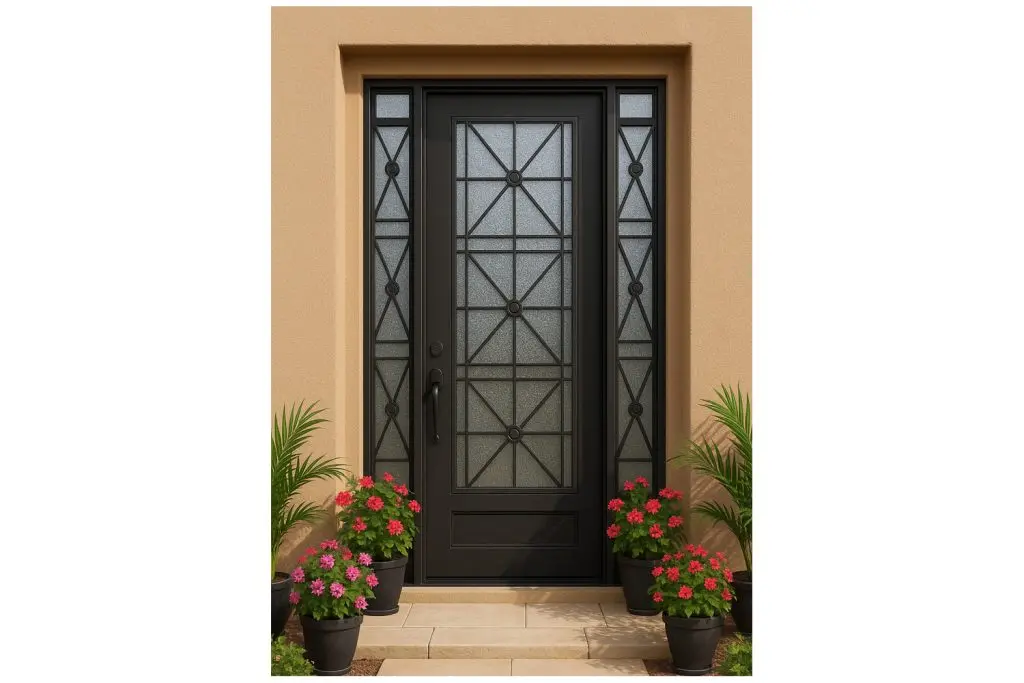 Nova Royal Series Wrought Iron Custom Exterior Door Style 084