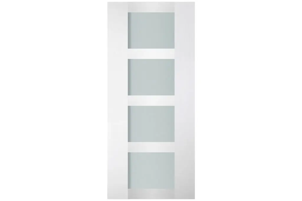 Nova Italia Vetro 4 Lite Alaskan White Laminate Interior Door - Slab