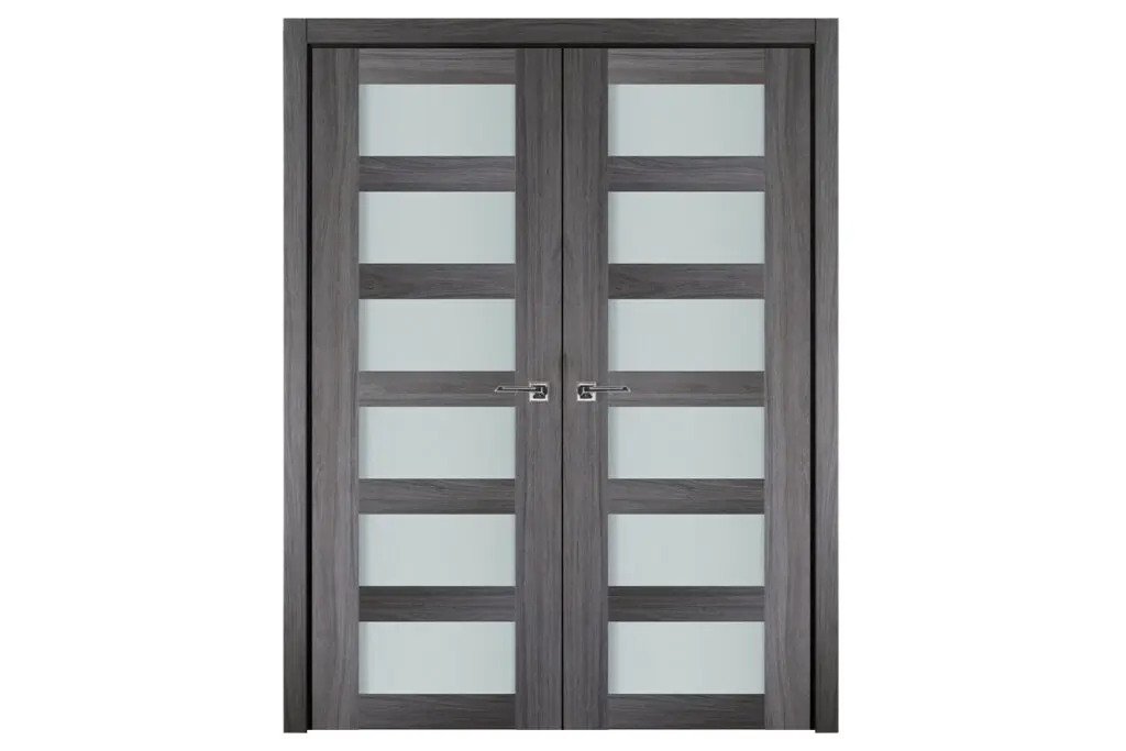 Nova Italia Vetro 6 Lite Swiss Elm Laminate Interior Door - Double Door