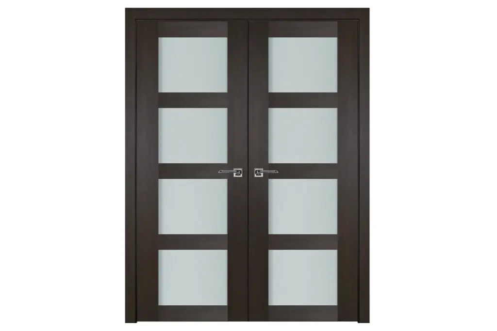 Nova Italia Vetro 4 Lite Premium Wenge Laminate Interior Door - Double Door