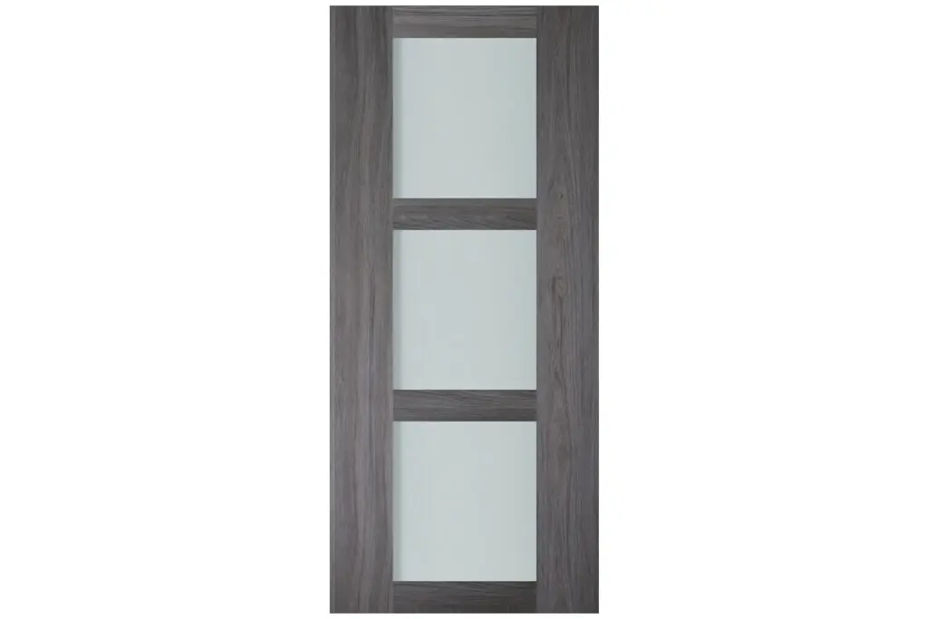Nova Italia Vetro 3 Lite Swiss Elm Laminate Interior Door - Slab