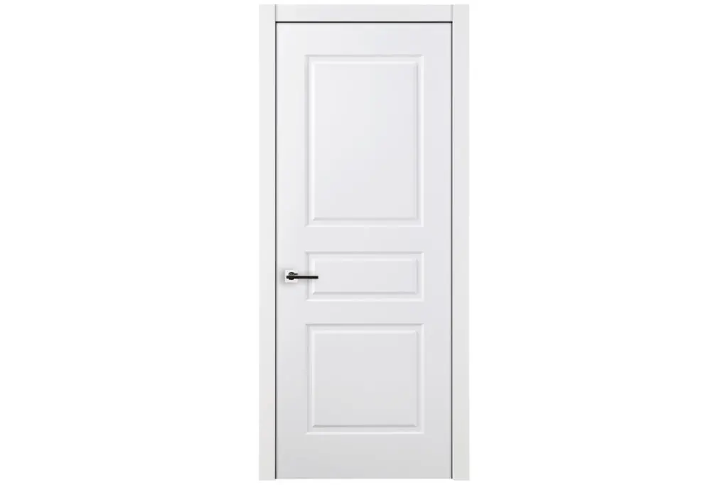 Nova 3 Panel Soft White Laminated Traditional interior Door - Single Door