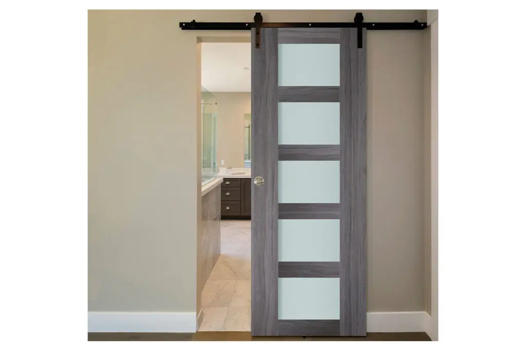 Nova Italia Vetro 5 Lite Swiss Elm Laminate Interior Door - Barn Door