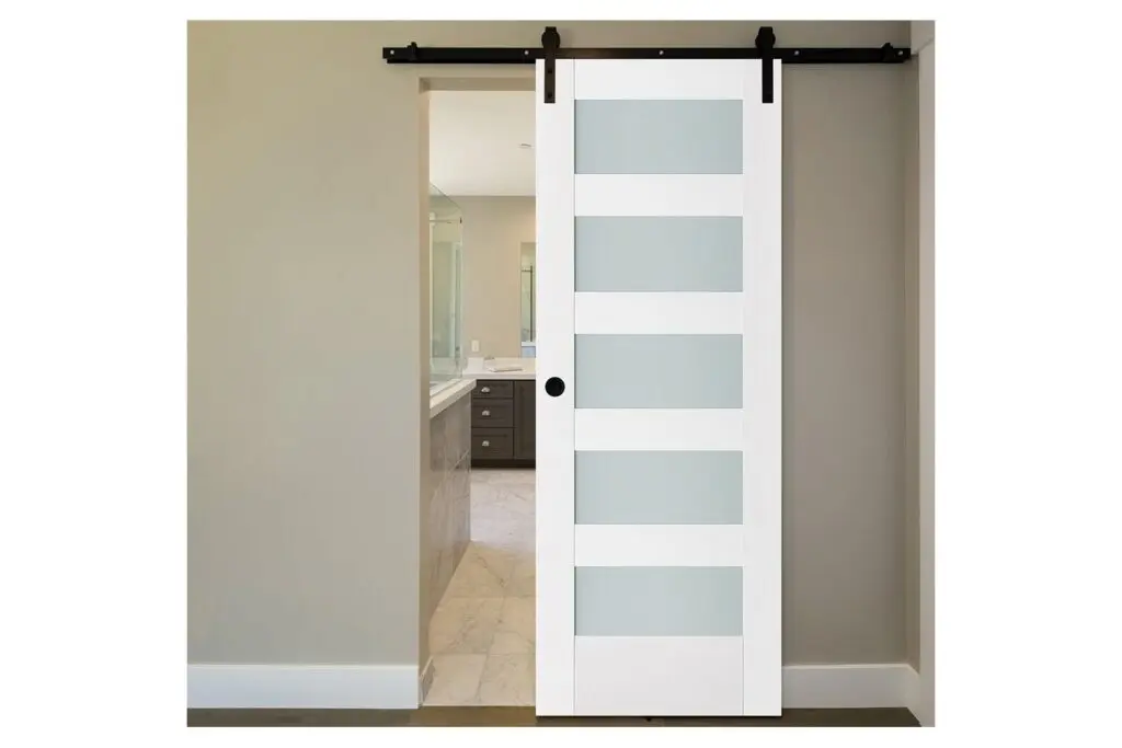 Nova Triplex 057 Soft White Laminated Modern Interior Door - Barn Door