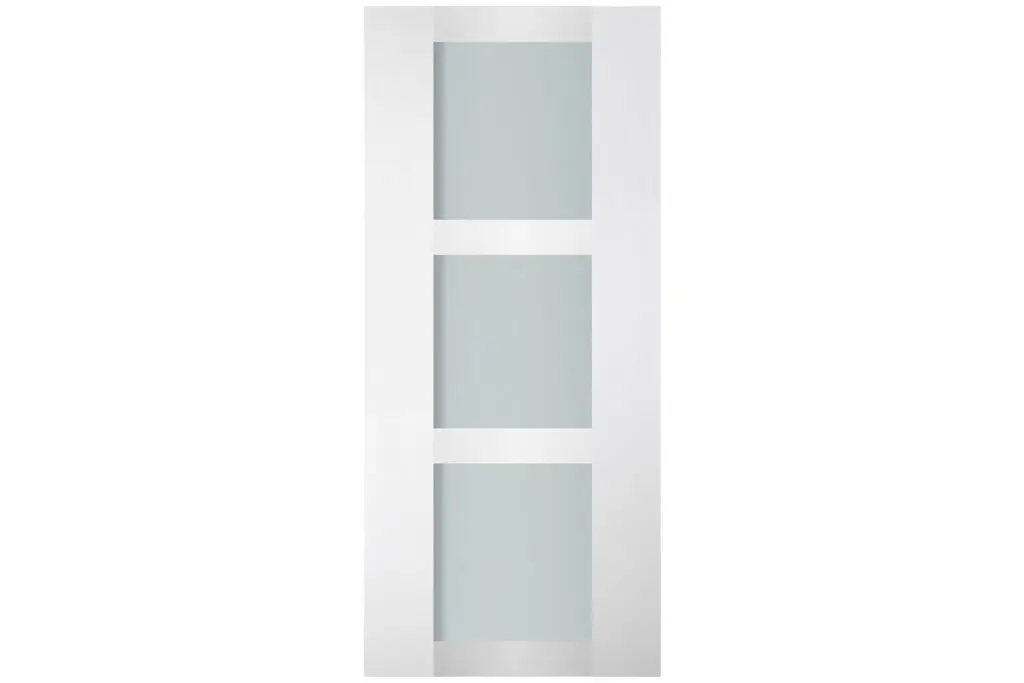 Nova Italia Vetro 3 Lite Alaskan White Laminate Interior Door - Slab
