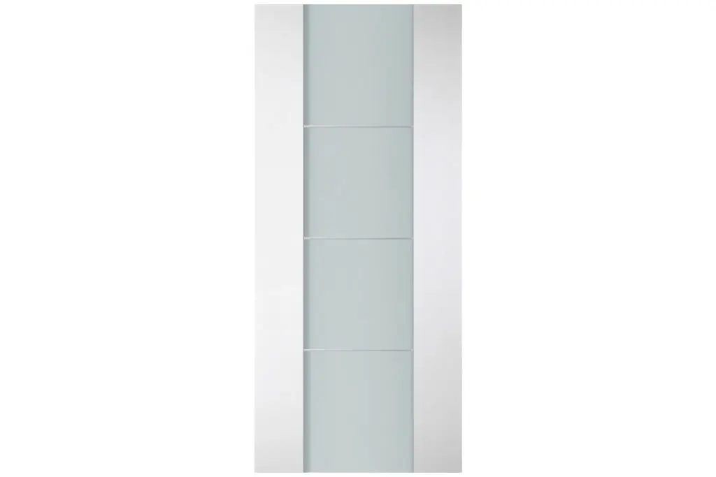 Nova Italia Vetro 3H Alaskan White Laminate Interior Door - Slab