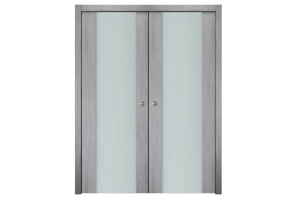 Nova Italia Vetro 01 Light Grey Laminate Interior Door - Double Pocket