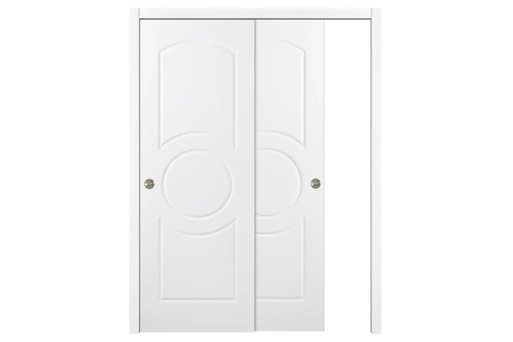 Nova Ovalo Soft White Laminated Traditional interior Door - Bypass Door
