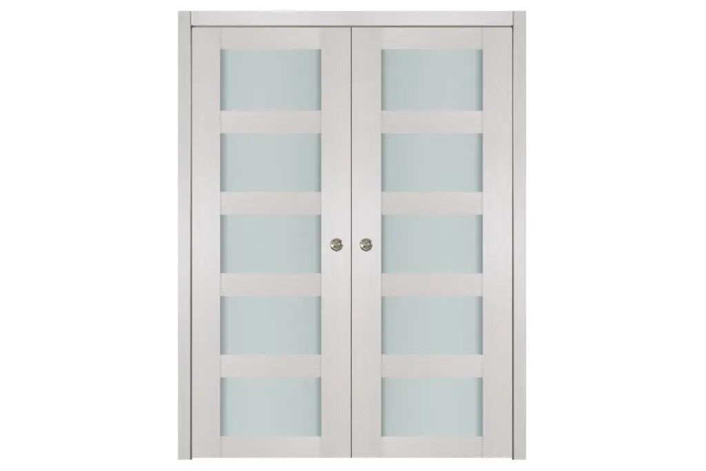 Nova 5 Lite White Wenge Wood Laminated Modern Interior Door - Double Pocket