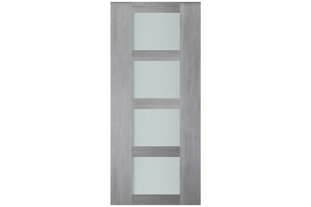 Nova Italia Vetro 4 Lite Light Grey Laminate Interior Door - Slab