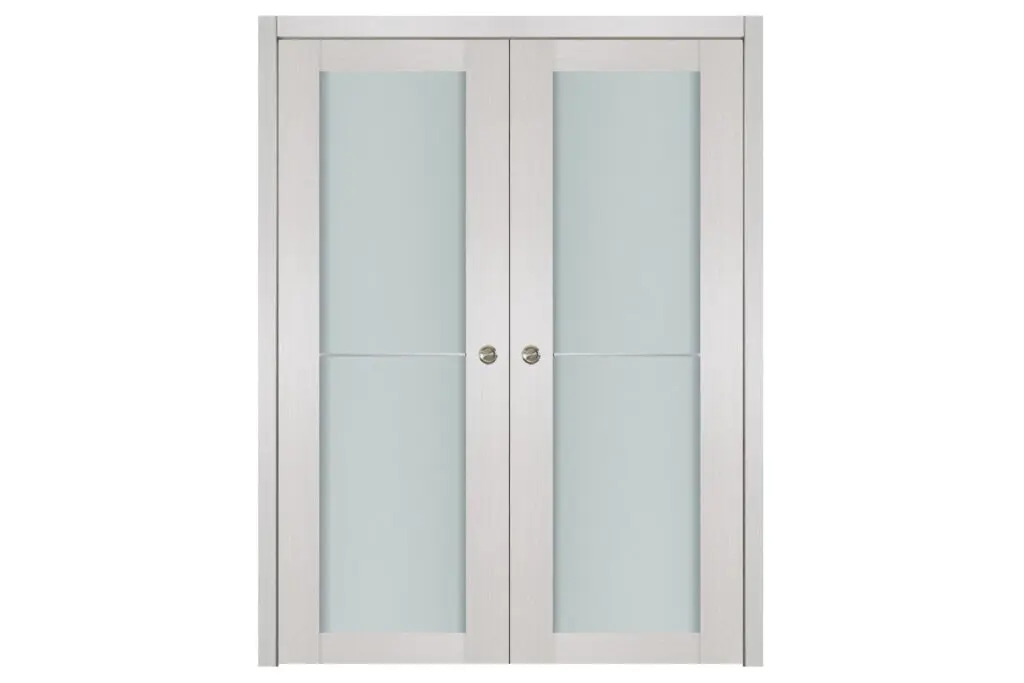 Nova 1 Lite 1H White Wenge Wood Laminated Modern Interior Door - Double Pocket