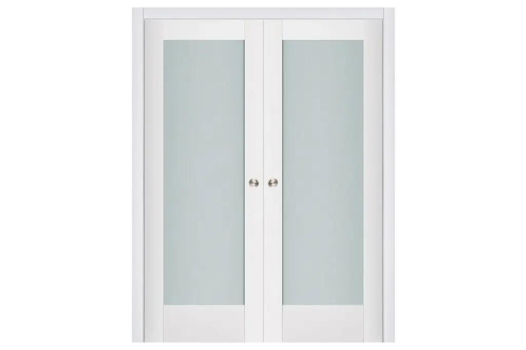 Nova Triplex 056 Soft White Laminated Modern Interior Door - Double Pocket