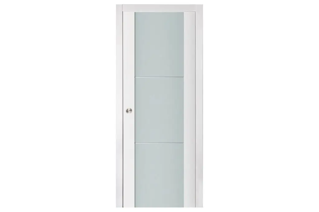 Nova Triplex 004 Soft White Laminated Modern Interior Door - Single Pocket