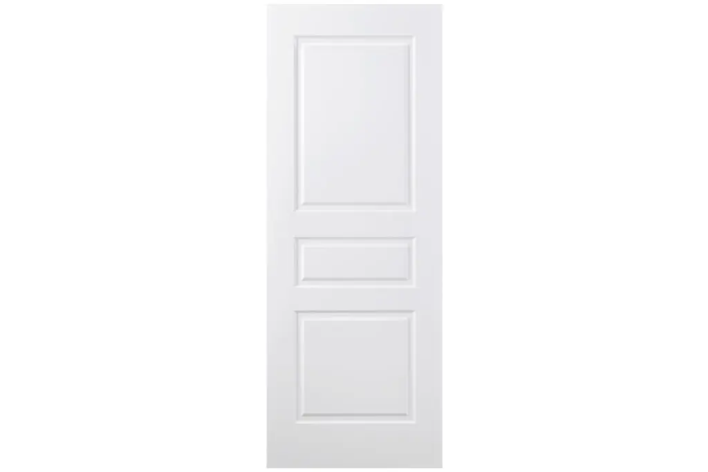 Nova 3 Panel Soft White Laminated Traditional interior Door - Slab