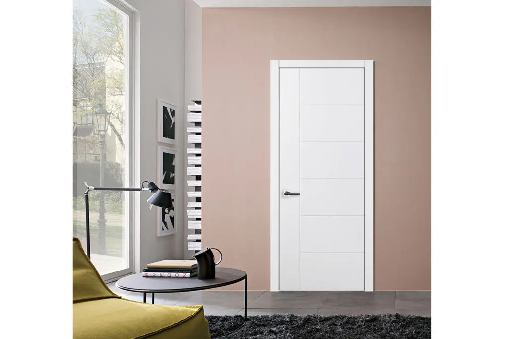 Nova Groove Soft White Laminated Traditional interior Door