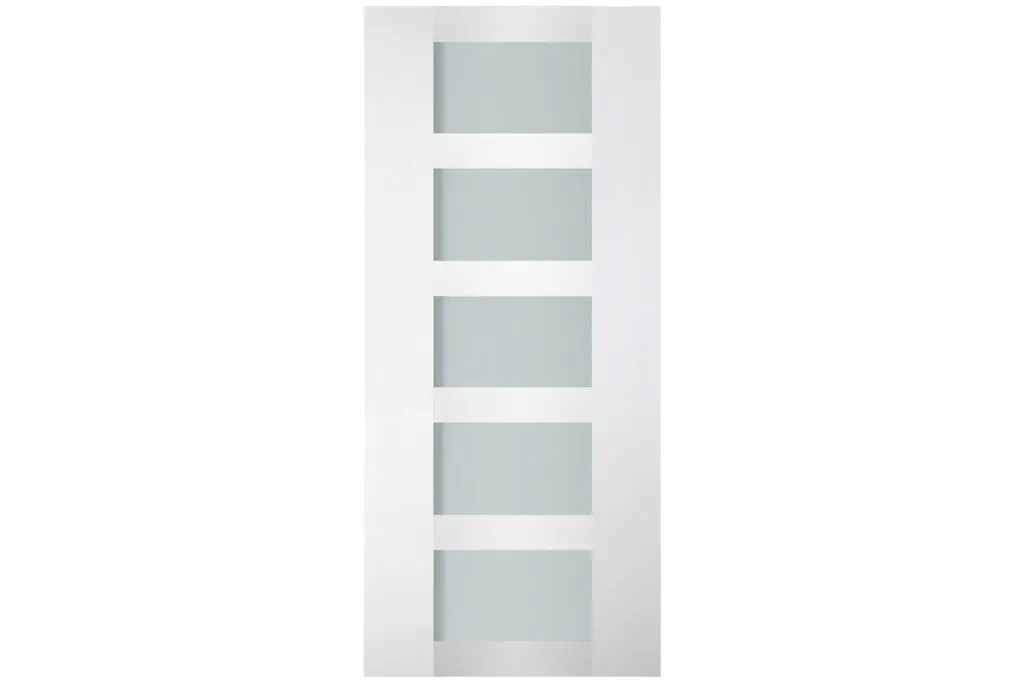 Nova Italia Vetro 5 Lite Alaskan White Laminate Interior Door - Slab