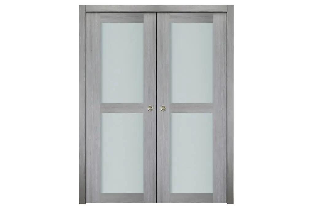 Nova Italia Vetro 2 Lite Light Grey Laminate Interior Door - Double Pocket