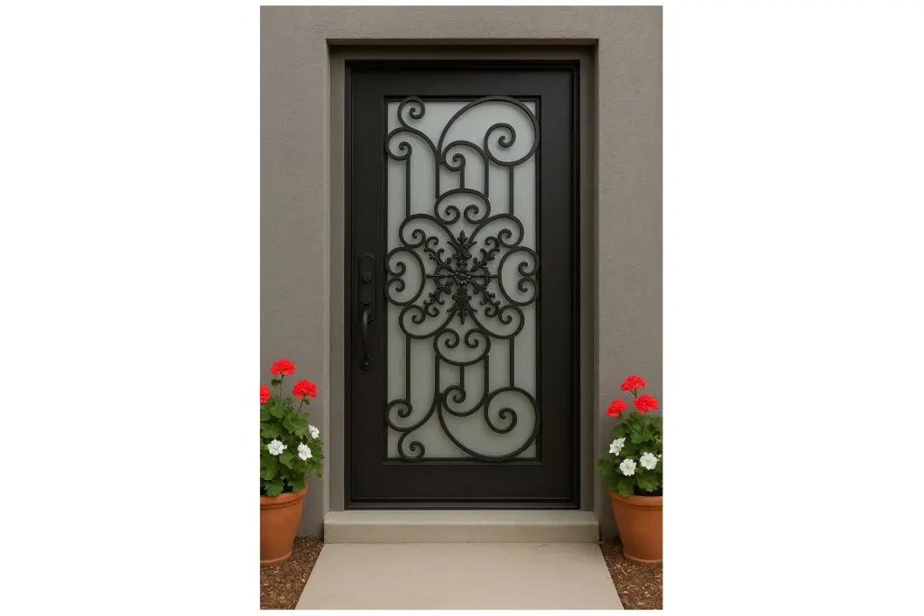 Nova Royal Series Wrought Iron Custom Exterior Door Style 062