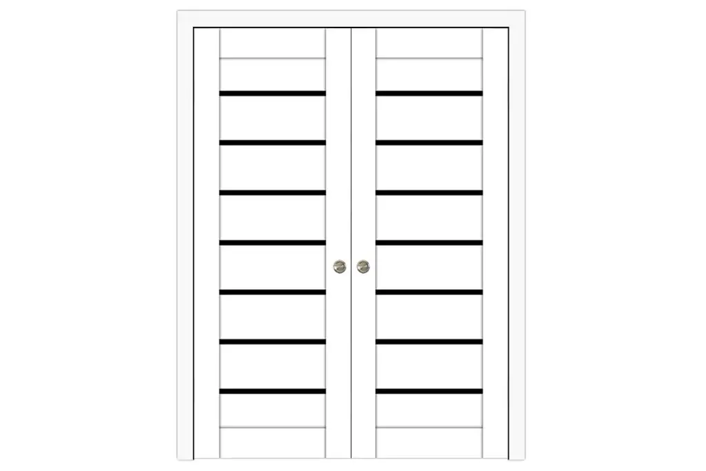 Domino 01 Soft White Laminated Modern Interior Door - Double Pocket