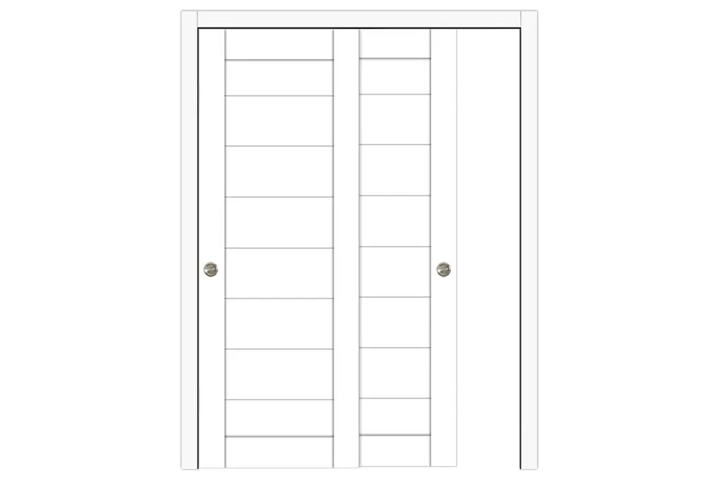 Domino 02 Soft White Laminated Modern Interior Door - Bypass Door