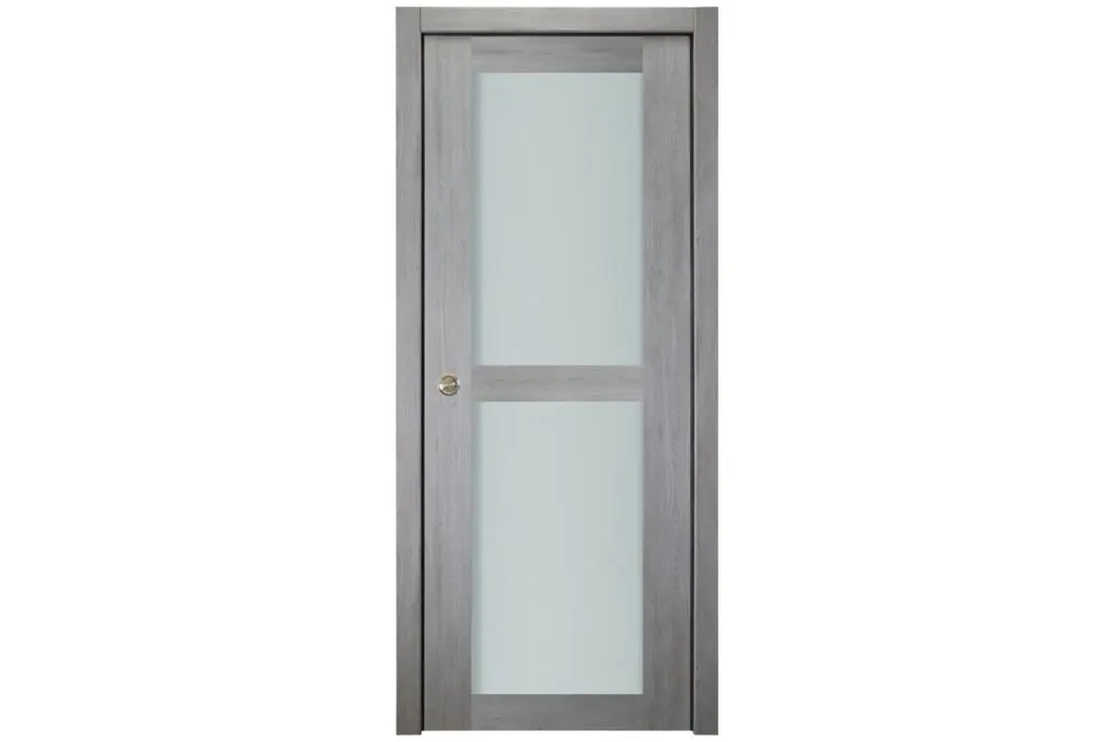 Nova Italia Vetro 2 Lite Light Grey Laminate Interior Door - Single Pocket