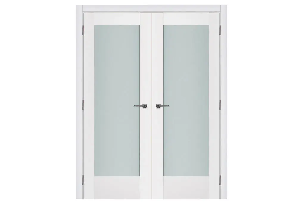 Nova Triplex 056 Soft White Laminated Modern Interior Door - Double Door