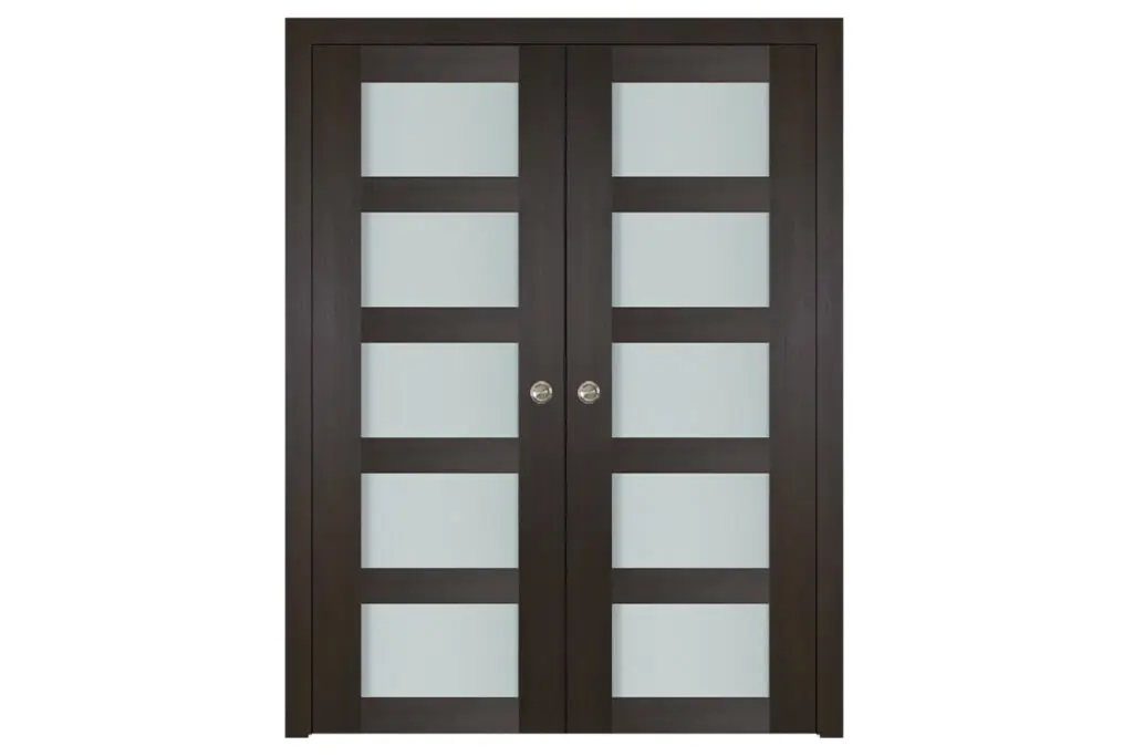 Nova Italia Vetro 5 Lite Premium Wenge Laminate Interior Door - Double Pocket